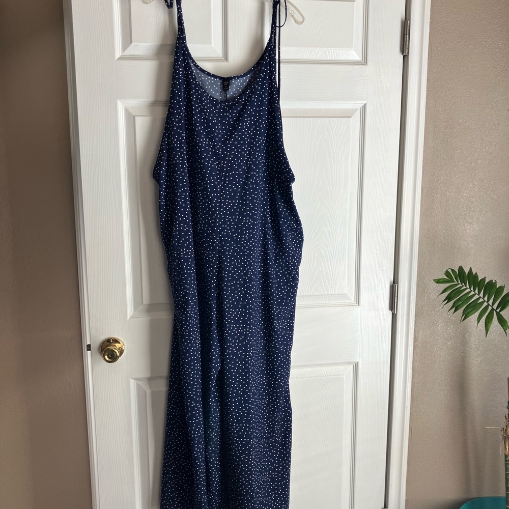 SHEIN 1xl full length jumpsuit. Navy blue with white dots.